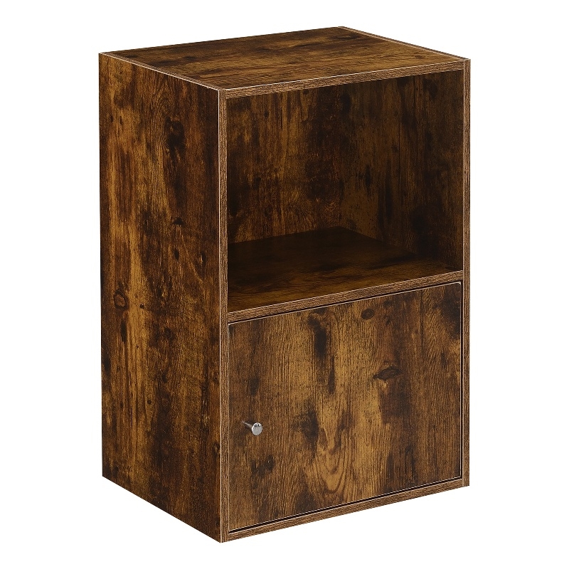 Pemberly Row One-Door Cabinet with Shelf in Walnut Wood Finish
