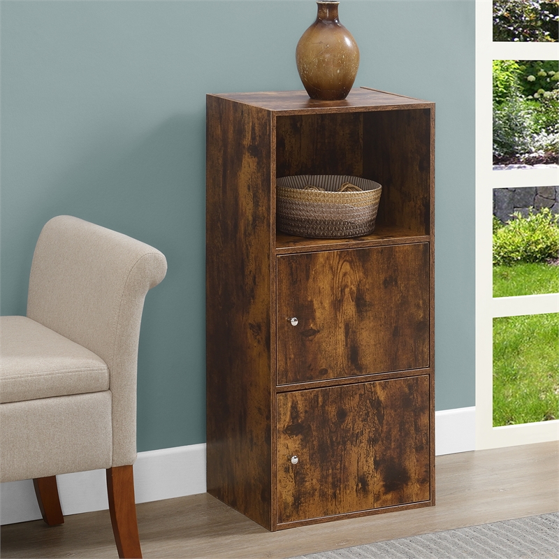 Pemberly Row Two-Door Cabinet with Shelf in Walnut Wood Finish