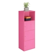 Pemberly Row Three-Door Cabinet with Shelf in Pink Wood Finish