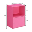 Pemberly Row Three-Door Cabinet with Shelf in Pink Wood Finish