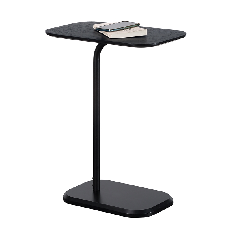 Pemberly Row C End Table in Black Wood Finish with Black Wood Top