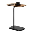 Pemberly Row C End Table in Black Wood Finish with Walnut Top
