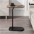 Pemberly Row C End Table in Black Wood Finish with Walnut Top