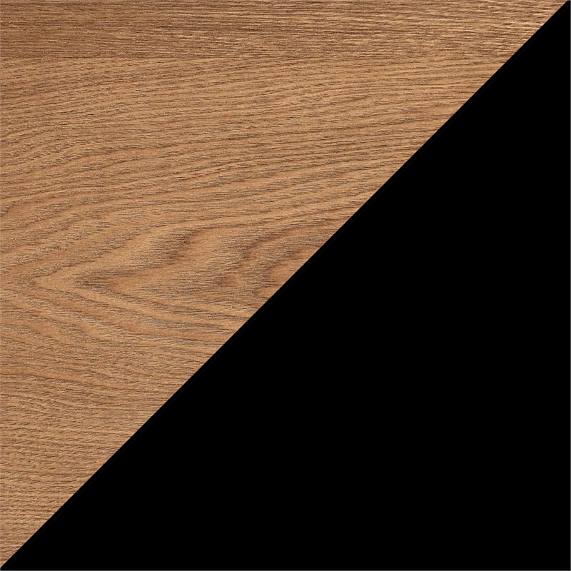 Pemberly Row C End Table in Black Wood Finish with Walnut Top