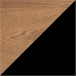Pemberly Row C End Table in Black Wood Finish with Walnut Top