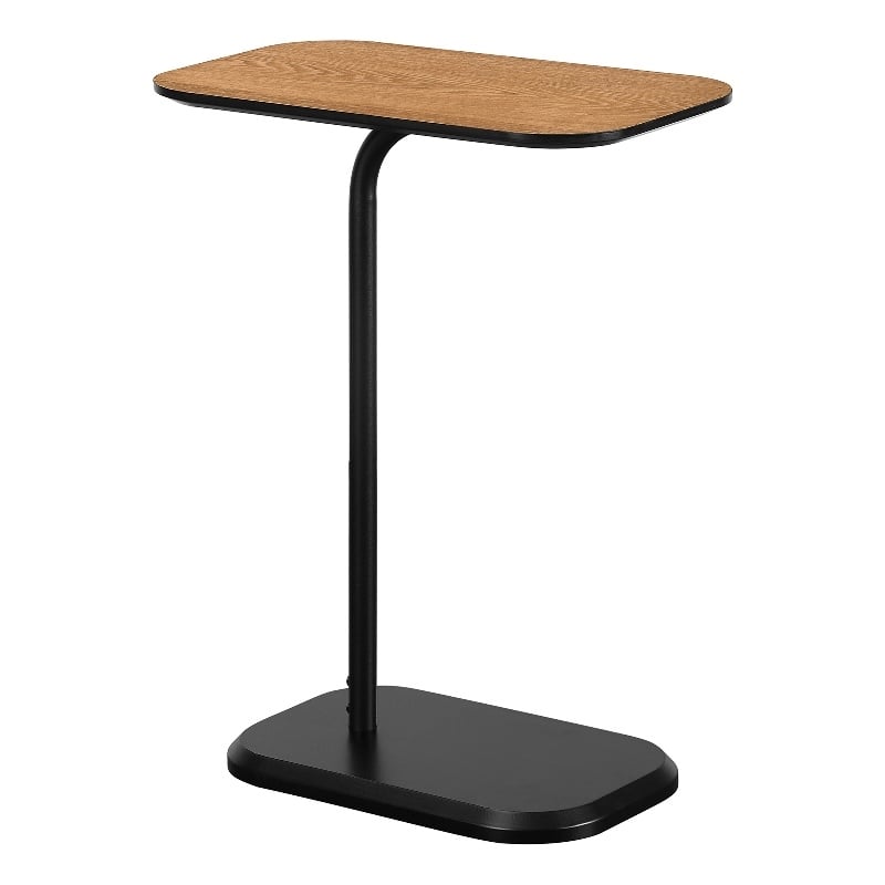Pemberly Row C End Table in Black Wood Finish with Walnut Top