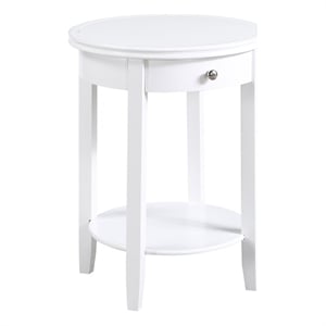 Pemberly Row One-Drawer End Table with Shelf in White Wood Finish