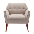 Pemberly Row Accent Chair in Beige Fabric with Solid Wood Legs