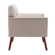 Pemberly Row Accent Chair in Beige Fabric with Solid Wood Legs