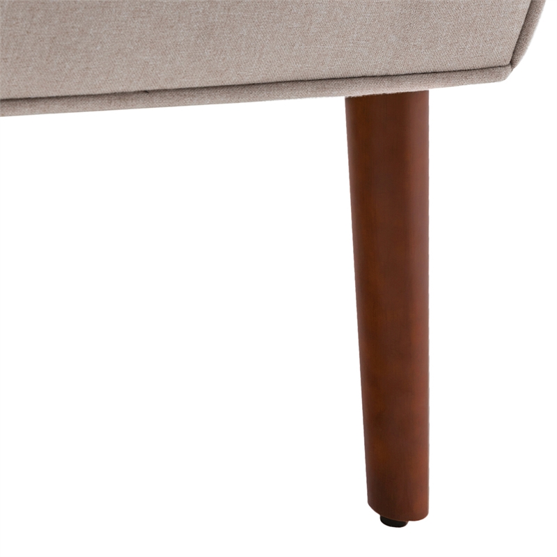 Pemberly Row Accent Chair in Beige Fabric with Solid Wood Legs