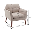 Pemberly Row Accent Chair in Beige Fabric with Solid Wood Legs