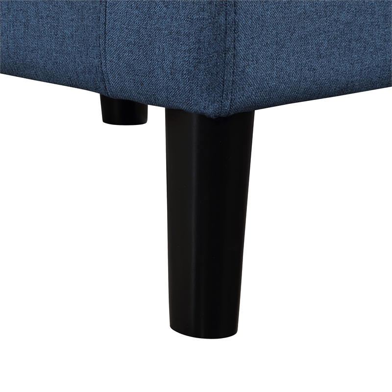 Pemberly Row Modern Accent Chair with Ottoman in Blue Fabric