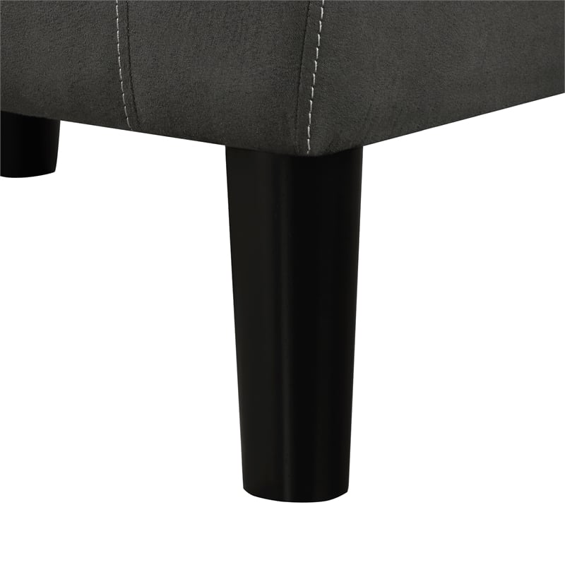 Pemberly Row Modern Accent Chair with Ottoman in Gray Fabric