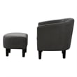 Pemberly Row Modern Accent Chair with Ottoman in Gray Fabric