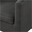 Pemberly Row Modern Accent Chair with Ottoman in Gray Fabric