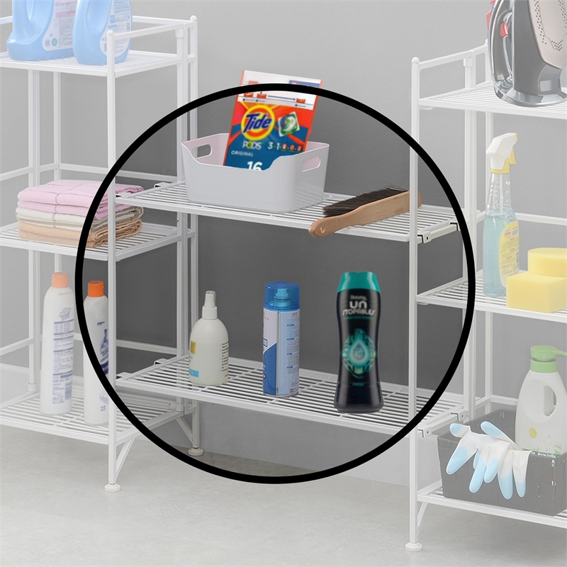 Pemberly Row Shelf Metal Extension Set of Two in White Finish