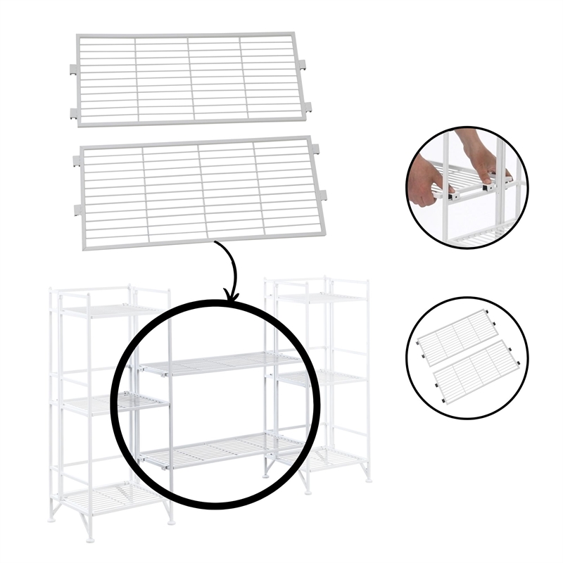 Pemberly Row Shelf Metal Extension Set of Two in White Finish