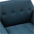 Pemberly Row Accent Chair in Blue Fabric with Solid Wood Legs