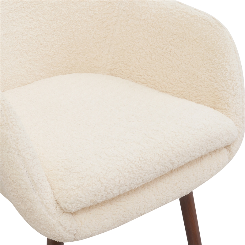Pemberly Row Modern / Contemporary Accent Chair in Ivory Fabric