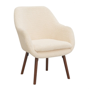 Pemberly Row Modern / Contemporary Accent Chair in Ivory Fabric