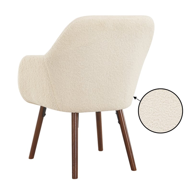 Pemberly Row Modern / Contemporary Accent Chair in Ivory Fabric