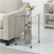 Pemberly Row Contemporary Classic Glass 2 Tier Square End Table