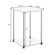 Pemberly Row Contemporary Classic Glass 2 Tier Square End Table