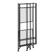 Pemberly Row Contemporary Two-Tier Tall Folding Black Metal Stand