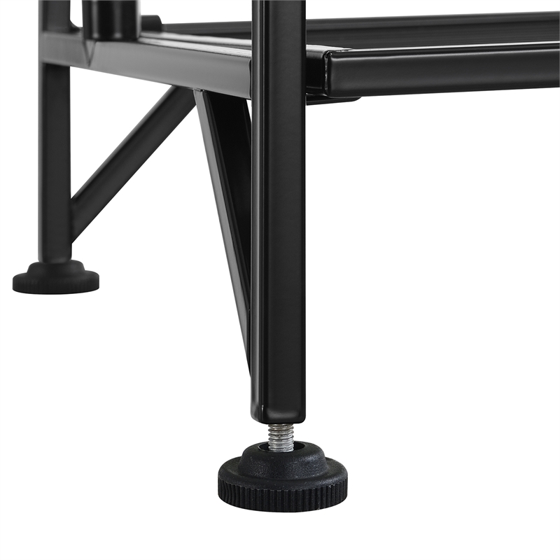 Pemberly Row Contemporary Two-Tier Tall Folding Black Metal Stand