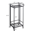 Pemberly Row Contemporary Two-Tier Tall Folding Black Metal Stand
