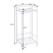 Pemberly Row Contemporary Two-Tier Tall Folding White Metal Stand