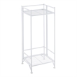 Pemberly Row Contemporary Two-Tier Tall Folding White Metal Stand