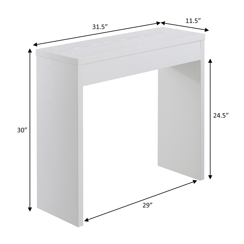 Pemberly Row Modern / Contemporary Wood Entryway Hall Table in White