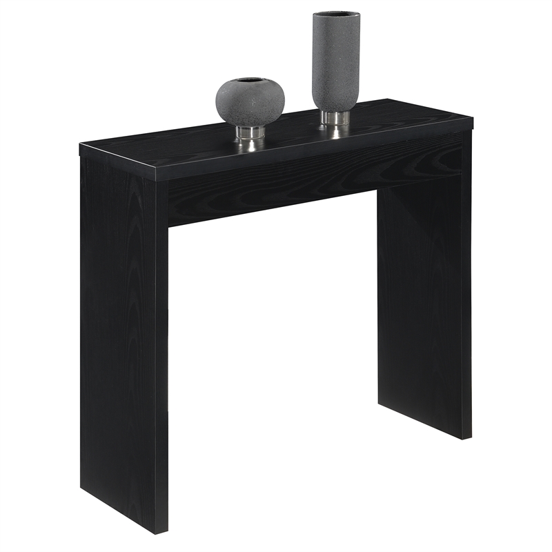 Pemberly Row Modern / Contemporary Wood Entryway Hall Table in Black