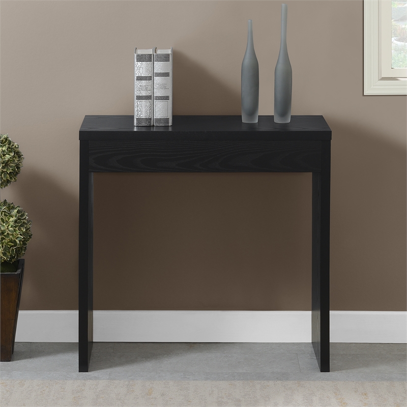 Pemberly Row Modern / Contemporary Wood Entryway Hall Table in Black