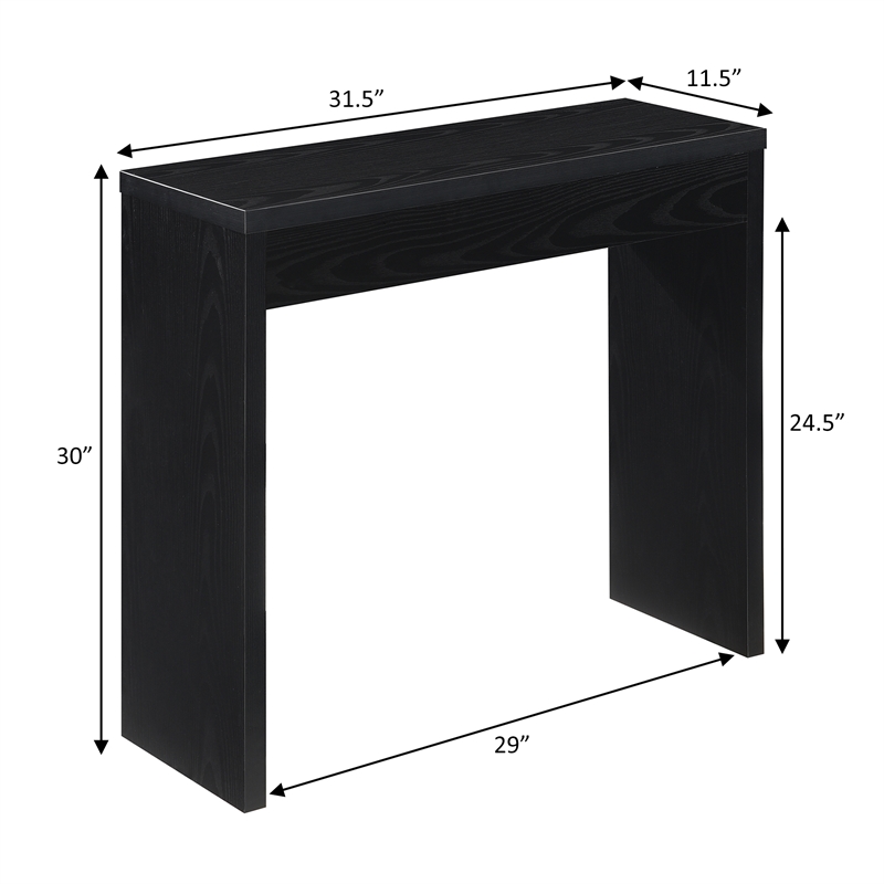 Pemberly Row Modern / Contemporary Wood Entryway Hall Table in Black