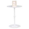 Pemberly Row Contemporary Spindle Table in White Wood Finish