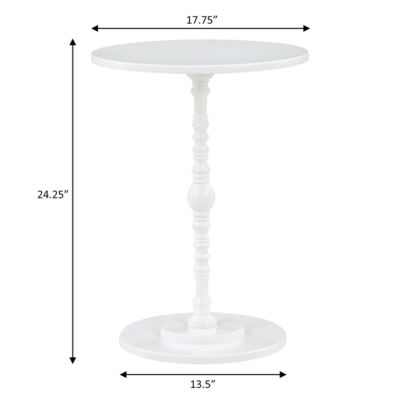 Pemberly Row Contemporary Spindle Table in White Wood Finish