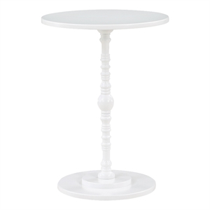 Pemberly Row Contemporary Spindle Table in White Wood Finish