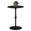 Pemberly Row Contemporary Spindle Table in Black Wood Finish