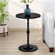 Pemberly Row Contemporary Spindle Table in Black Wood Finish