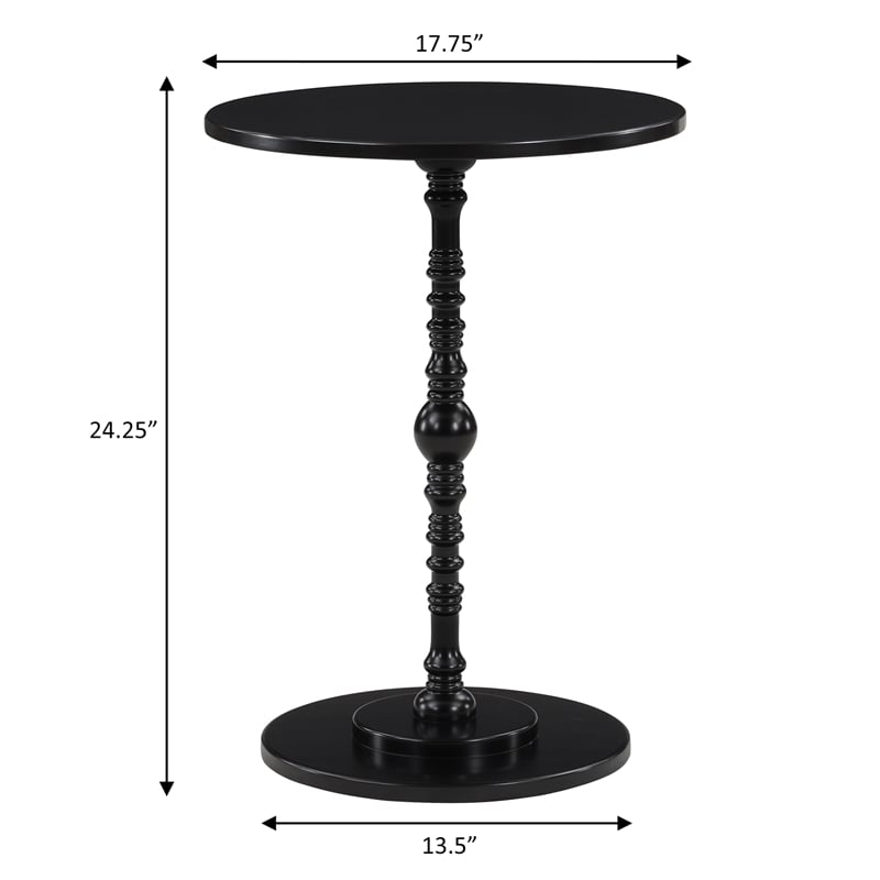 Pemberly Row Contemporary Spindle Table in Black Wood Finish