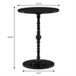 Pemberly Row Contemporary Spindle Table in Black Wood Finish