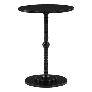 Pemberly Row Contemporary Spindle Table in Black Wood Finish