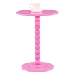 Pemberly Row Modern / Contemporary Spindle Table in Pink Wood Finish