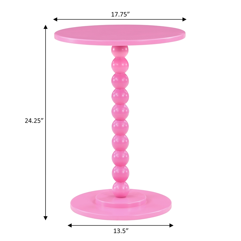 Pemberly Row Modern / Contemporary Spindle Table in Pink Wood Finish