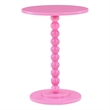 Pemberly Row Modern / Contemporary Spindle Table in Pink Wood Finish