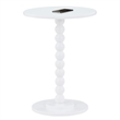 Pemberly Row Contemporary Spindle Table in White Wood Finish