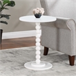 Pemberly Row Contemporary Spindle Table in White Wood Finish