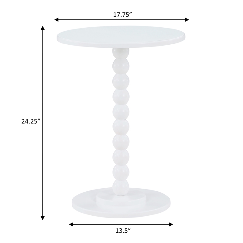 Pemberly Row Contemporary Spindle Table in White Wood Finish